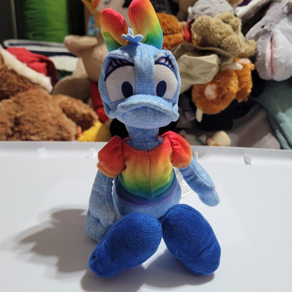 Disney Rainbow Collection Daisy Duck Plush Blue Glitter Pride Stuffed Animal